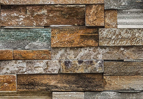 Papel Pintado - Colorful Stone Wall 366x254cm - Papel Tapiz de Papel