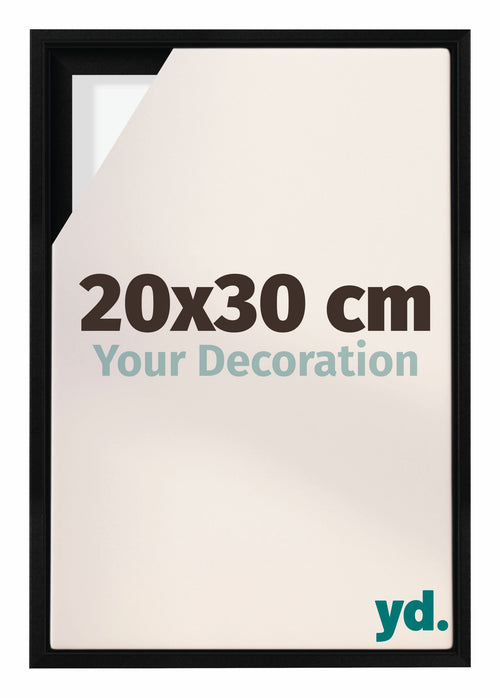 Lyon MDF Marco Flotante 20x30cm Negro Mate Delantera Tamano | Yourdecoration.es