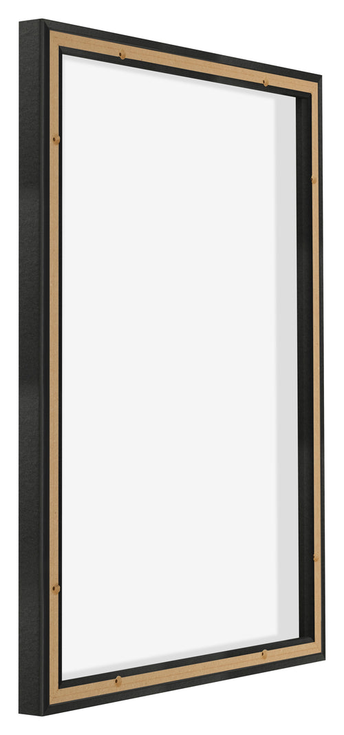 Lyon MDF Marco Flotante 5 7 Negro Mate Trasera Oblicuo | Yourdecoration.es