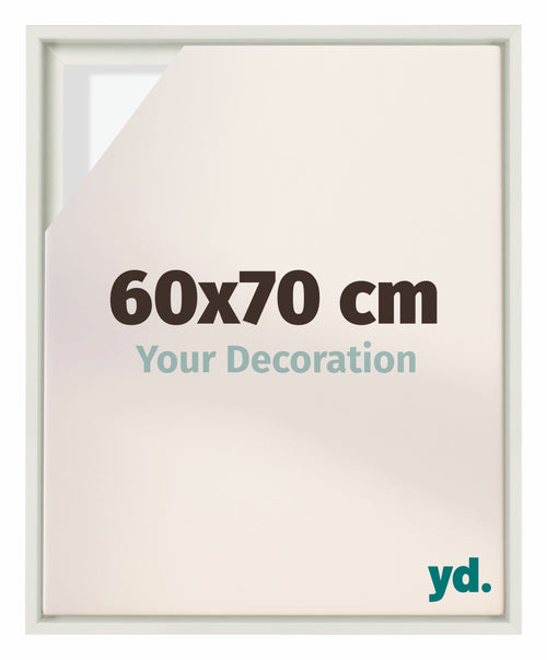 Lyon MDF Marco Flotante 60x70cm Blanco Mate Delantera Tamano | Yourdecoration.es