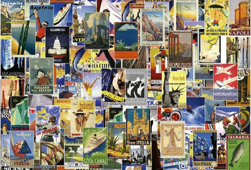 5003 8 wizard genius vintage travel poster Fotomural Tejido No Tejido 384x260cm | Yourdecoration.es