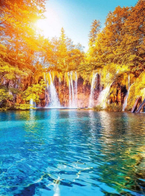 5030 4 wizard genius waterfall and lake in croatia Fotomural Tejido No Tejido 192x260cm 4 Tiras | Yourdecoration.es