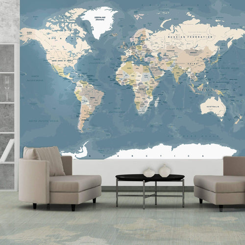 Artgeist Vintage World Map Fotomural Tejido No Tejido Ambiente | Yourdecoration.es