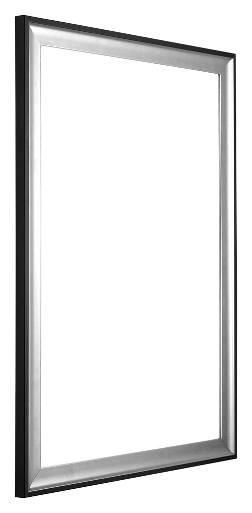 Birmingham Madera Marco de Fotos 21x29 7cm A4 Negro Plateado Pulido Parte delantera Parte Oblicuo | Yourdecoration.es