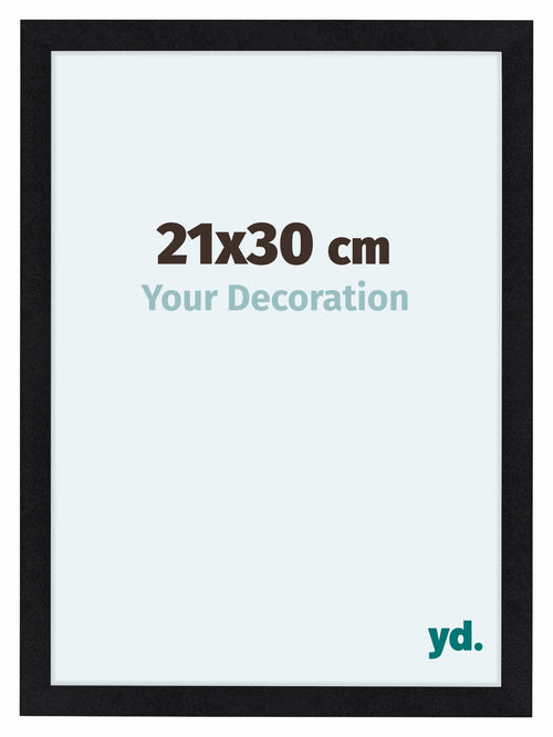 Como MDF Marco De Fotos 21x30cm Negro Mate Parte Delantera Tamano | Yourdecoration.es
