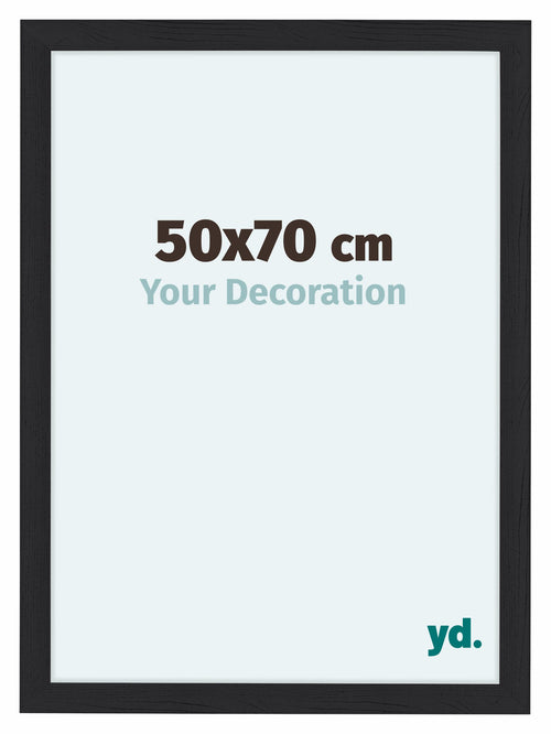 Como MDF Marco De Fotos 50x70cm Negro Grano De Madera Parte Delantera Tamano | Yourdecoration.es
