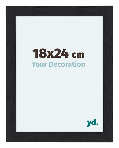 Como MDF Marco de Fotos 36x48cm Negro Grano de Madera Delantera Tamano | Yourdecoration.es