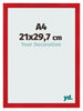 Marco De Fotos A4 - 21x29,7 cm - Rojo - MDF - Pisa