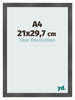 Marco De Fotos A4 - 21x29,7 cm - Negro Mate - MDF - Pisa