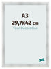 Marco De Fotos A3 - 29,7x42 cm - Aluminio Cepillado - MDF - Pisa