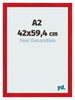 Marco De Fotos A2 - 42x59,4 cm - Rojo - MDF - Pisa