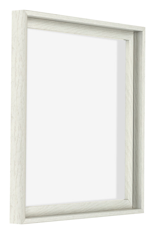 Lyon MDF Marco Flotante 1 1 Blanco Lavado Delantera Oblicuo | Yourdecoration.es