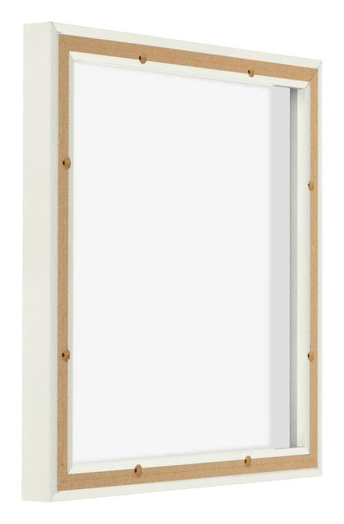 Lyon MDF Marco Flotante 1 1 Blanco Mate Trasera Oblicuo | Yourdecoration.es