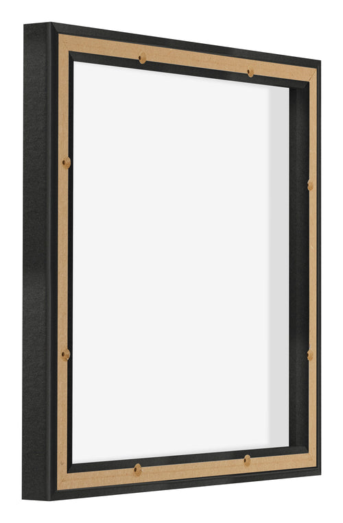 Lyon MDF Marco Flotante 1 1 Negro Mate Trasera Oblicuo | Yourdecoration.es