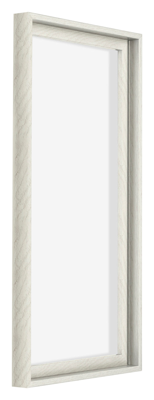 Lyon MDF Marco Flotante 1 2 Blanco Lavado Delantera Oblicuo | Yourdecoration.es