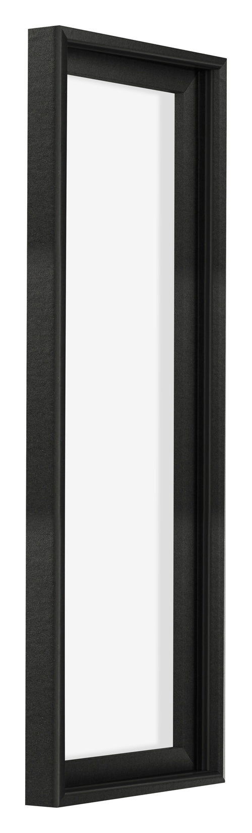 Lyon MDF Marco Flotante 1 3 Negro Mate Delantera Oblicuo | Yourdecoration.es