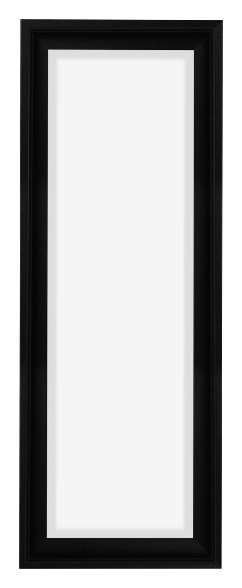 Lyon MDF Marco Flotante 1 3 Negro Mate Delantera | Yourdecoration.es