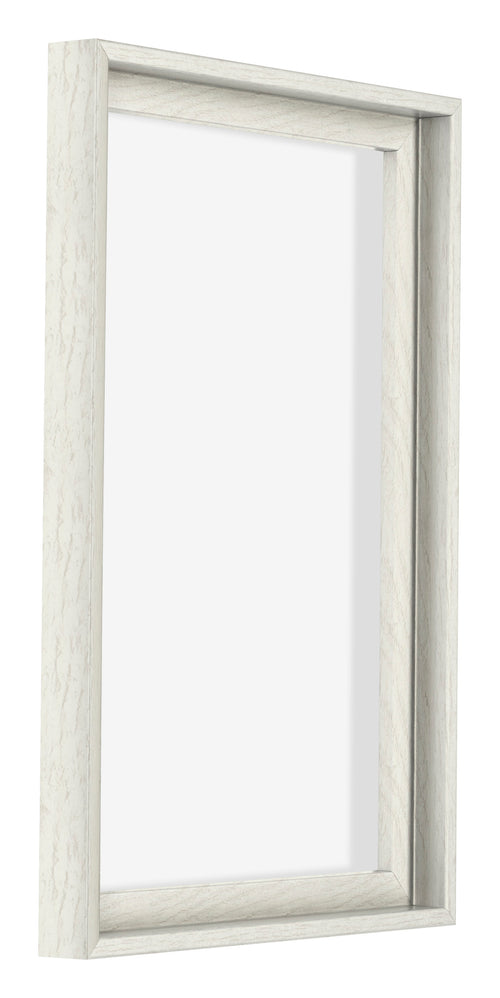 Lyon MDF Marco Flotante 2 3 Blanco Lavado Delantera Oblicuo | Yourdecoration.es