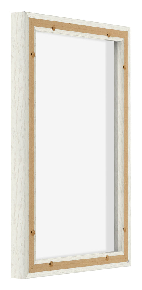 Lyon MDF Marco Flotante 2 3 Blanco Lavado Trasera Oblicuo | Yourdecoration.es