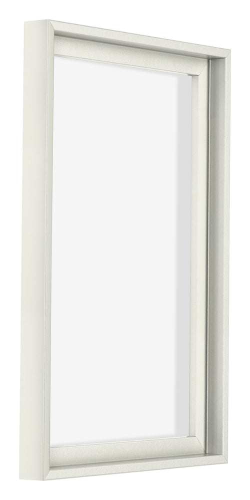 Lyon MDF Marco Flotante 2 3 Blanco Mate Delantera Oblicuo | Yourdecoration.es