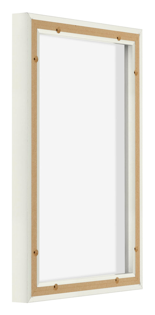 Lyon MDF Marco Flotante 2 3 Blanco Mate Trasera Oblicuo | Yourdecoration.es