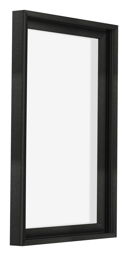 Lyon MDF Marco Flotante 2 3 Negro Mate Delantera Oblicuo | Yourdecoration.es