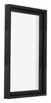Lyon MDF Marco Flotante 2 3 Negro Mate Delantera Oblicuo | Yourdecoration.es
