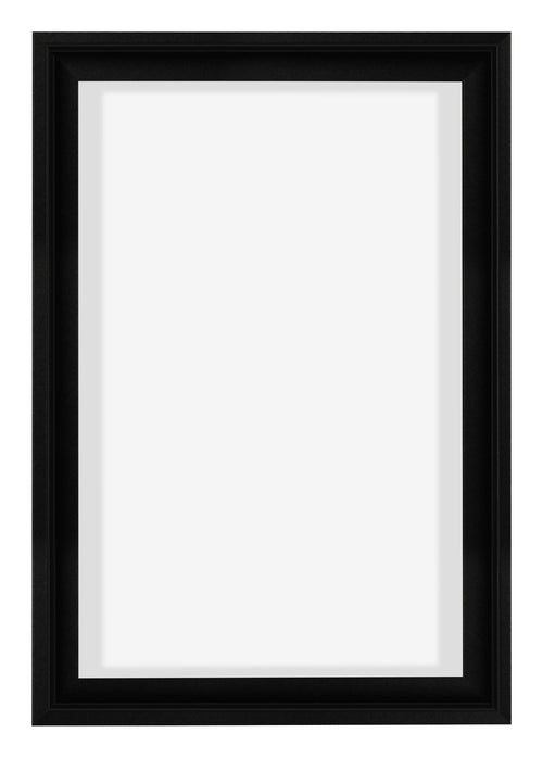 Lyon MDF Marco Flotante 2 3 Negro Mate Delantera | Yourdecoration.es