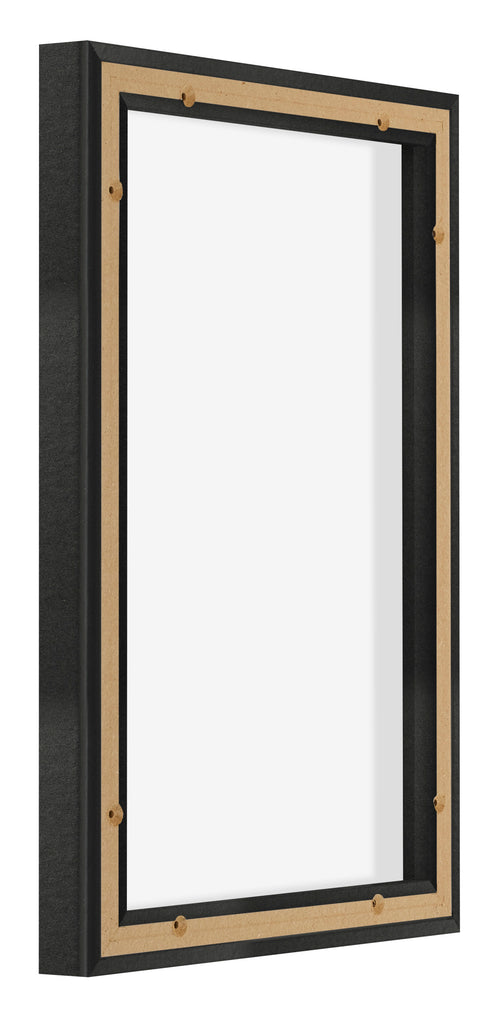 Lyon MDF Marco Flotante 2 3 Negro Mate Trasera Oblicuo | Yourdecoration.es