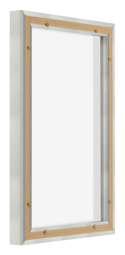 Lyon MDF Marco Flotante 2 3 Plateado Mate Trasera Oblicuo | Yourdecoration.es