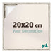 Lyon MDF Marco Flotante 20x20cm Blanco Vintage Delantera Tamano | Yourdecoration.es
