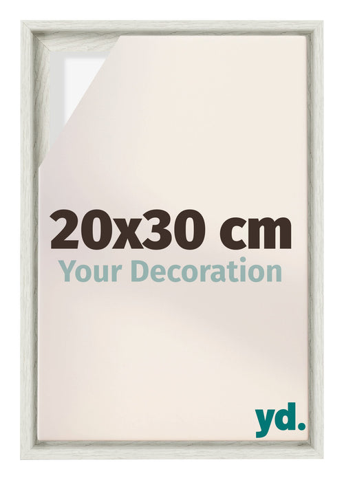 Lyon MDF Marco Flotante 20x30cm Blanco Lavado Delantera Tamano | Yourdecoration.es