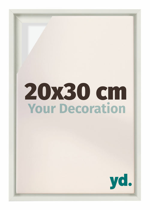 Lyon MDF Marco Flotante 20x30cm Blanco Mate Delantera Tamano | Yourdecoration.es