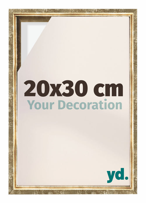 Lyon MDF Marco Flotante 20x30cm Dorado Antiguo Delantera Tamano | Yourdecoration.es