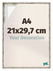 Lyon MDF Marco Flotante 21x29 7cm A4 Blanco Vintage Delantera Tamano | Yourdecoration.es