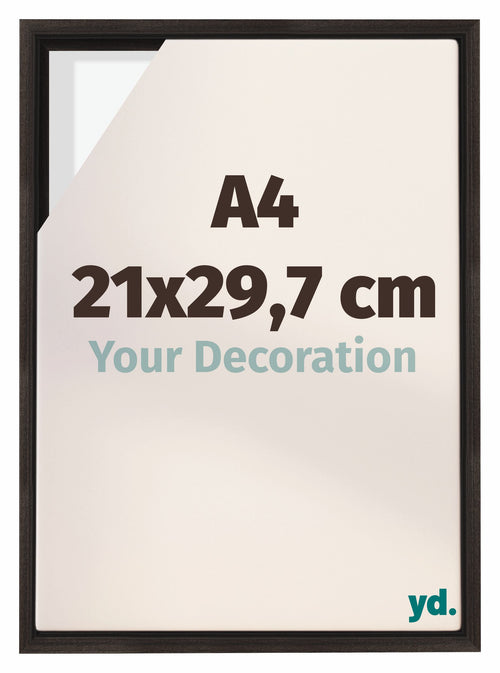Lyon MDF Marco Flotante 21x29 7cm A4 Roble Oscuro Delantera Tamano | Yourdecoration.es
