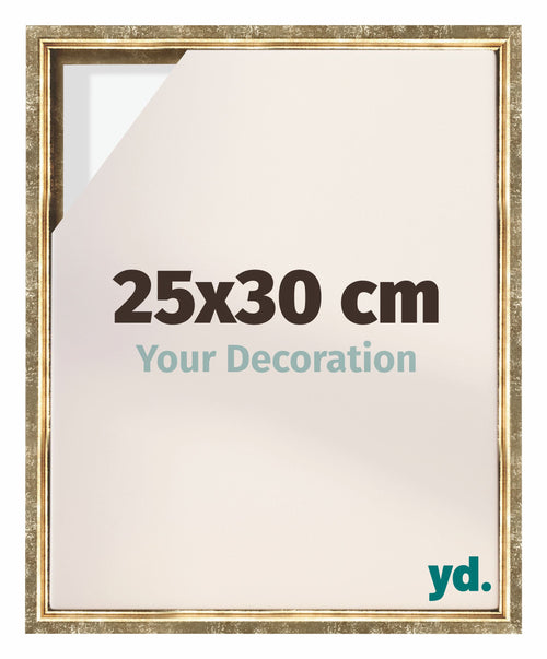 Lyon MDF Marco Flotante 25x30cm Dorado Antiguo Delantera Tamano | Yourdecoration.es