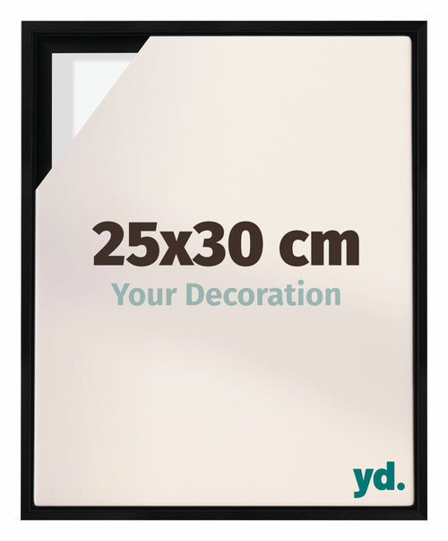 Lyon MDF Marco Flotante 25x30cm Negro Mate Delantera Tamano | Yourdecoration.es