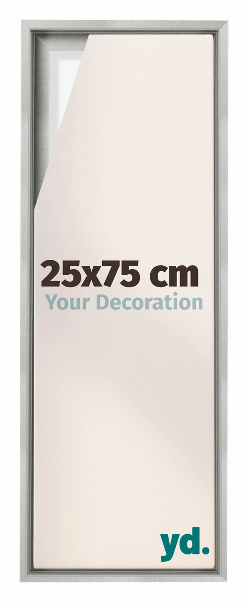 Lyon MDF Marco Flotante 25x75cm Plateado Mate Delantera Tamano | Yourdecoration.es