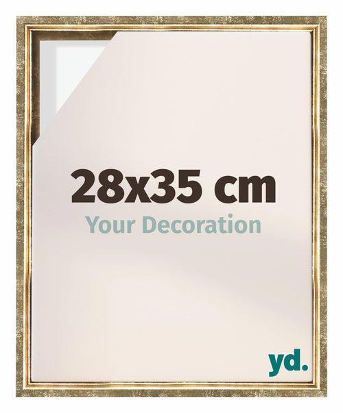 Lyon MDF Marco Flotante 28x35cm Dorado Antiguo Delantera Tamano | Yourdecoration.es