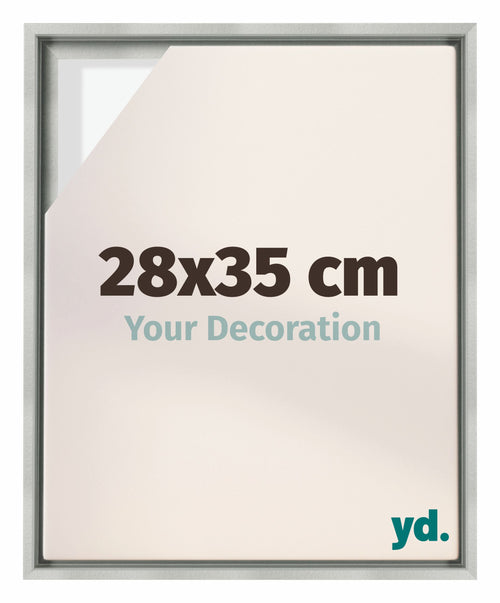 Lyon MDF Marco Flotante 28x35cm Plateado Mate Delantera Tamano | Yourdecoration.es