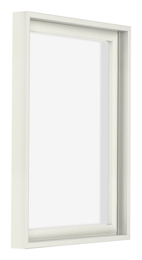 Lyon MDF Marco Flotante 3 4 Blanco Mate Delantera Oblicuo | Yourdecoration.es
