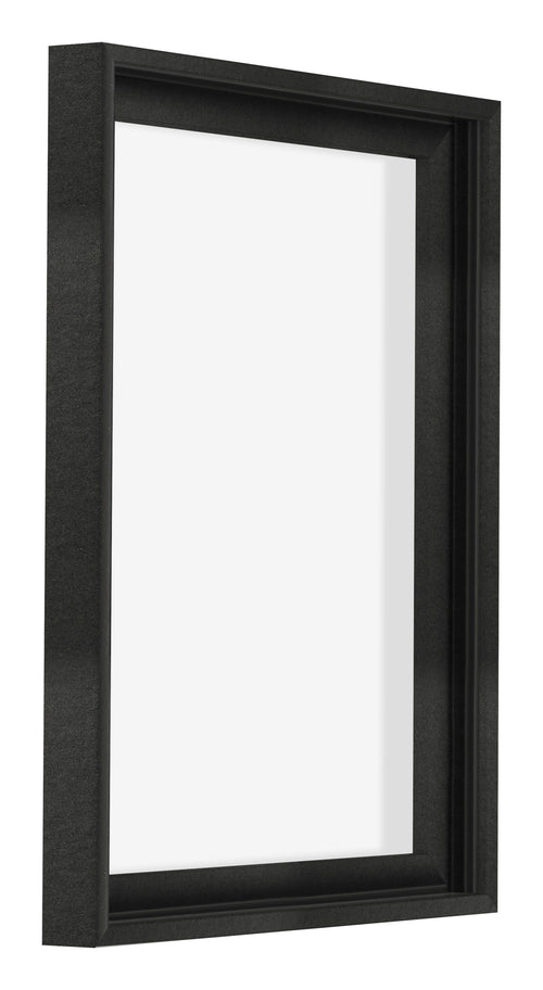 Lyon MDF Marco Flotante 3 4 Negro Mate Delantera Oblicuo | Yourdecoration.es