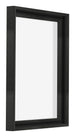 Lyon MDF Marco Flotante 3 4 Negro Mate Delantera Oblicuo | Yourdecoration.es