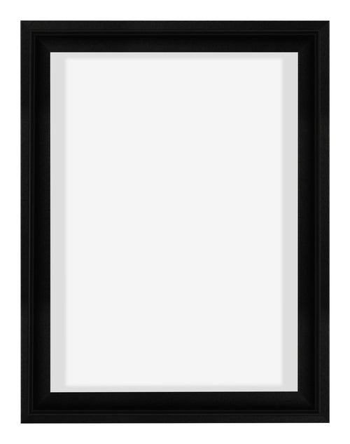 Lyon MDF Marco Flotante 3 4 Negro Mate Delantera | Yourdecoration.es