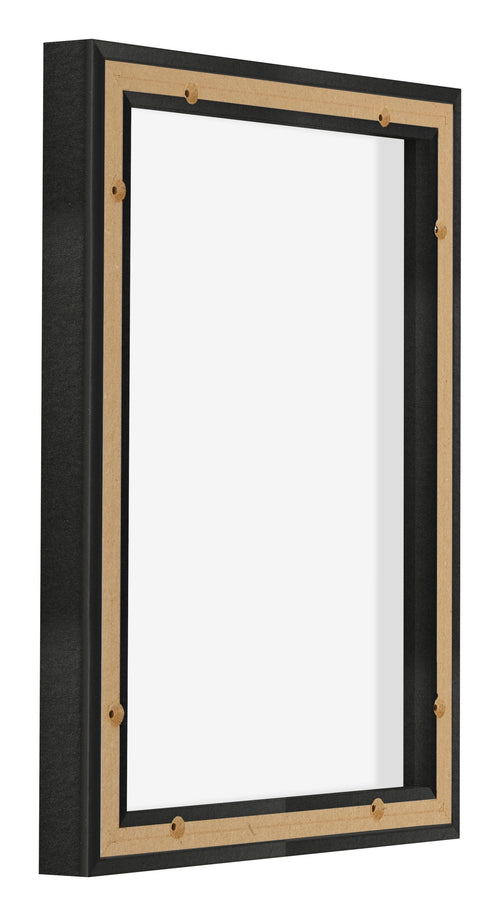 Lyon MDF Marco Flotante 3 4 Negro Mate Trasera Oblicuo | Yourdecoration.es