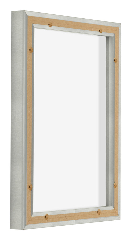Lyon MDF Marco Flotante 3 4 Plateado Mate Trasera Oblicuo | Yourdecoration.es