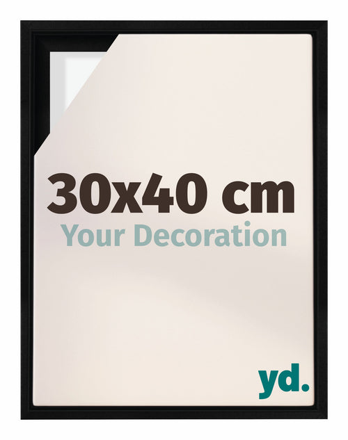 Lyon MDF Marco Flotante 30x40cm Negro Mate Delantera Tamano | Yourdecoration.es