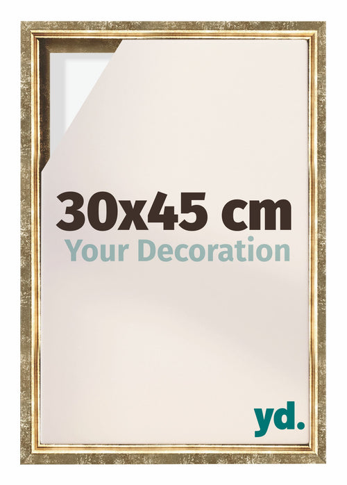 Lyon MDF Marco Flotante 30x45cm Dorado Antiguo Delantera Tamano | Yourdecoration.es