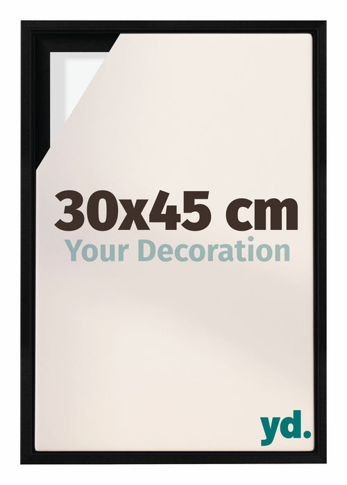 Lyon MDF Marco Flotante 30x45cm Negro Mate Delantera Tamano | Yourdecoration.es